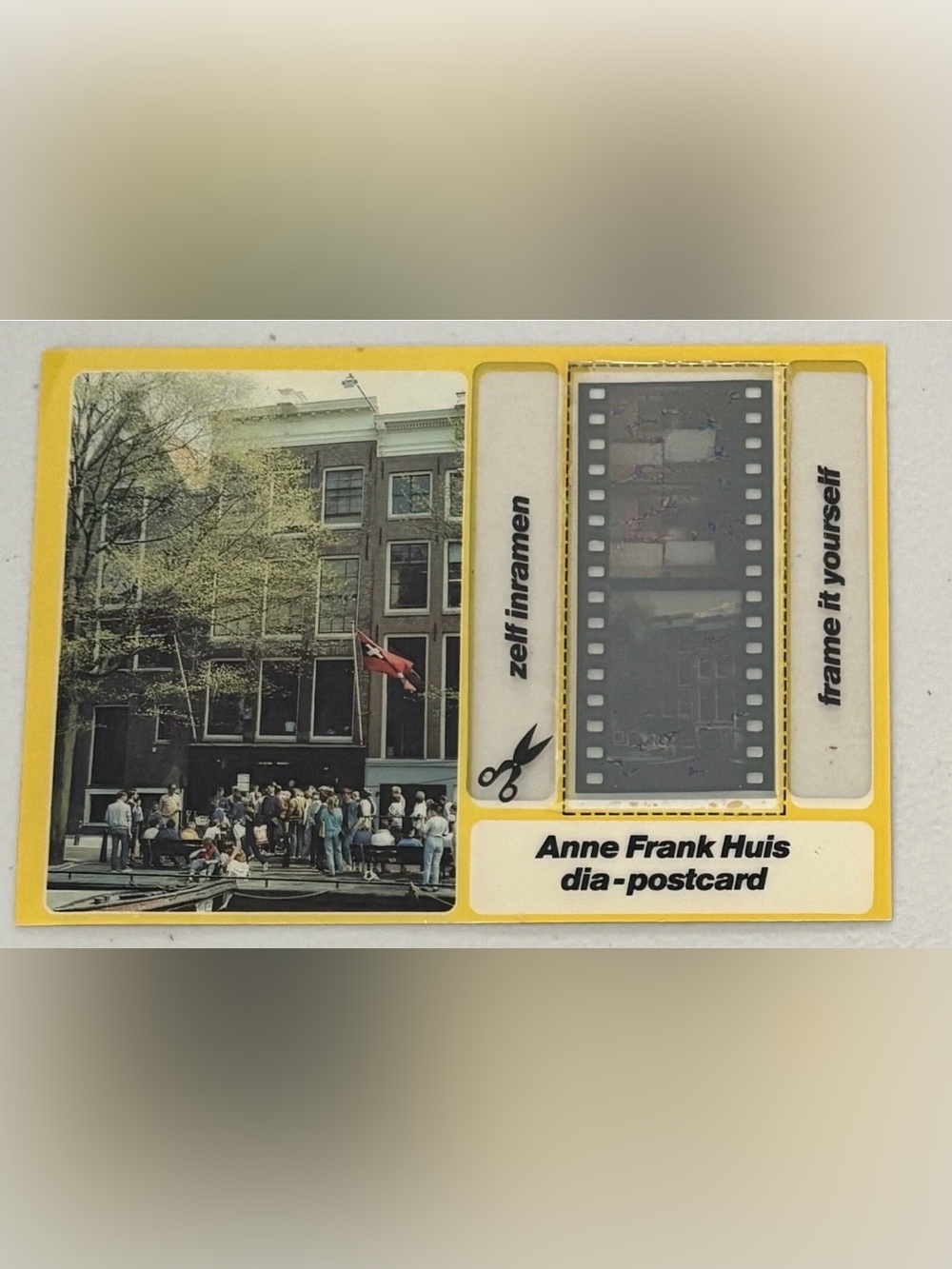 RARE Anne Frank House Postcard With Embedded Filmstrip Amsterdam Netherlands